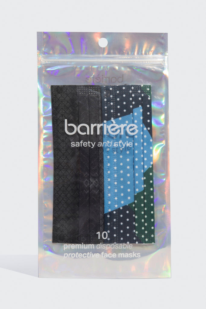 barriere Dot & Basketweave Medical Grade Masks - Adult Size - 10-Pack at STATURE | staturenyc.com