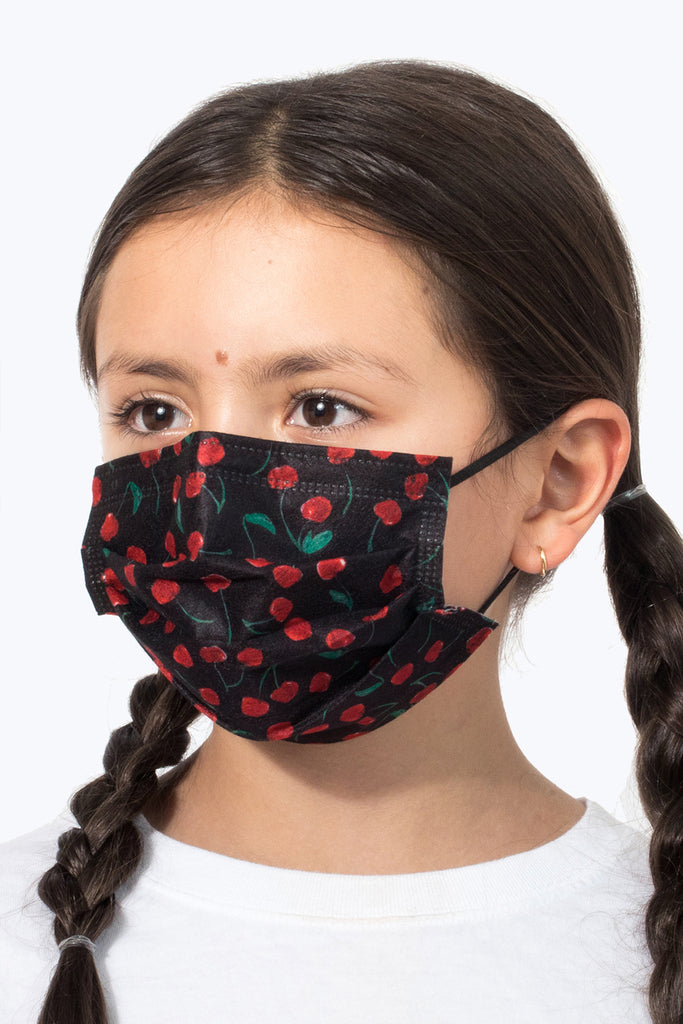 barriere Cherry & Red Bandana Medical Grade Masks - Kids Size - 10-Pack at STATURE | staturenyc.com