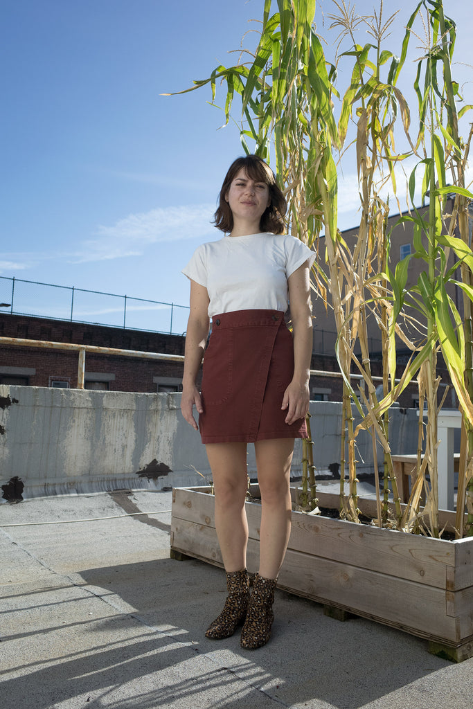 Loup NYC - Gina Petite Exclusive Skirt in Cocoa at STATURE | staturenyc.com