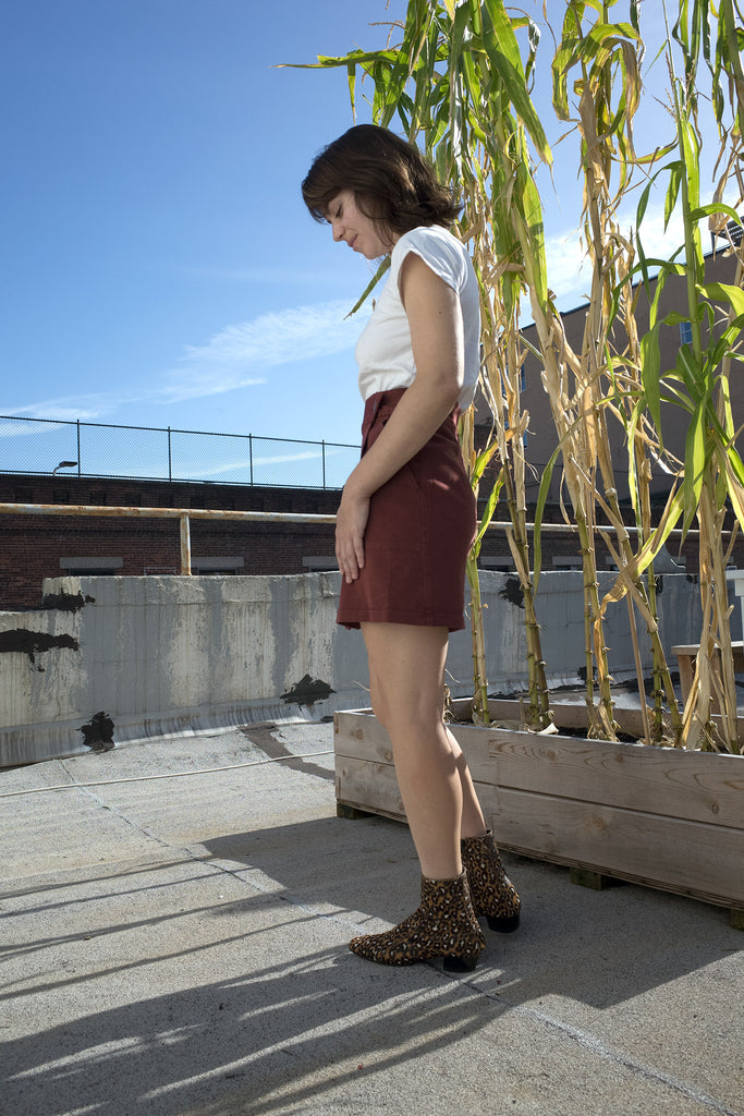 Loup NYC - Gina Petite Exclusive Skirt in Cocoa at STATURE | staturenyc.com