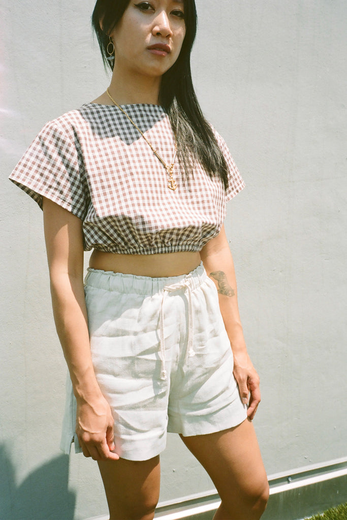 Loup Ivy Top in Gingham | Stature - staturenyc.com