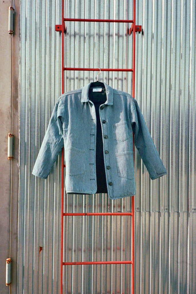 Loup NYC Ronna Puff Jacket (Petite Exclusive) - Blue Stripes at STATURE | staturenyc.com